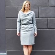 Pro photo - Grey dress - brick wall 1