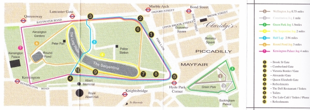 Hyde Park Walk Run Routes & Distances Map